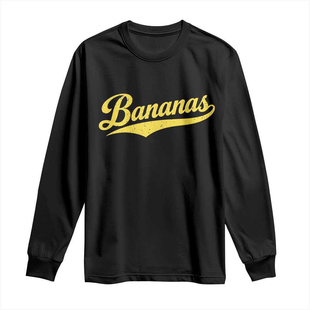 Bananas Retro Throwback Baseball Sport Lover Long Sleeve Shirt