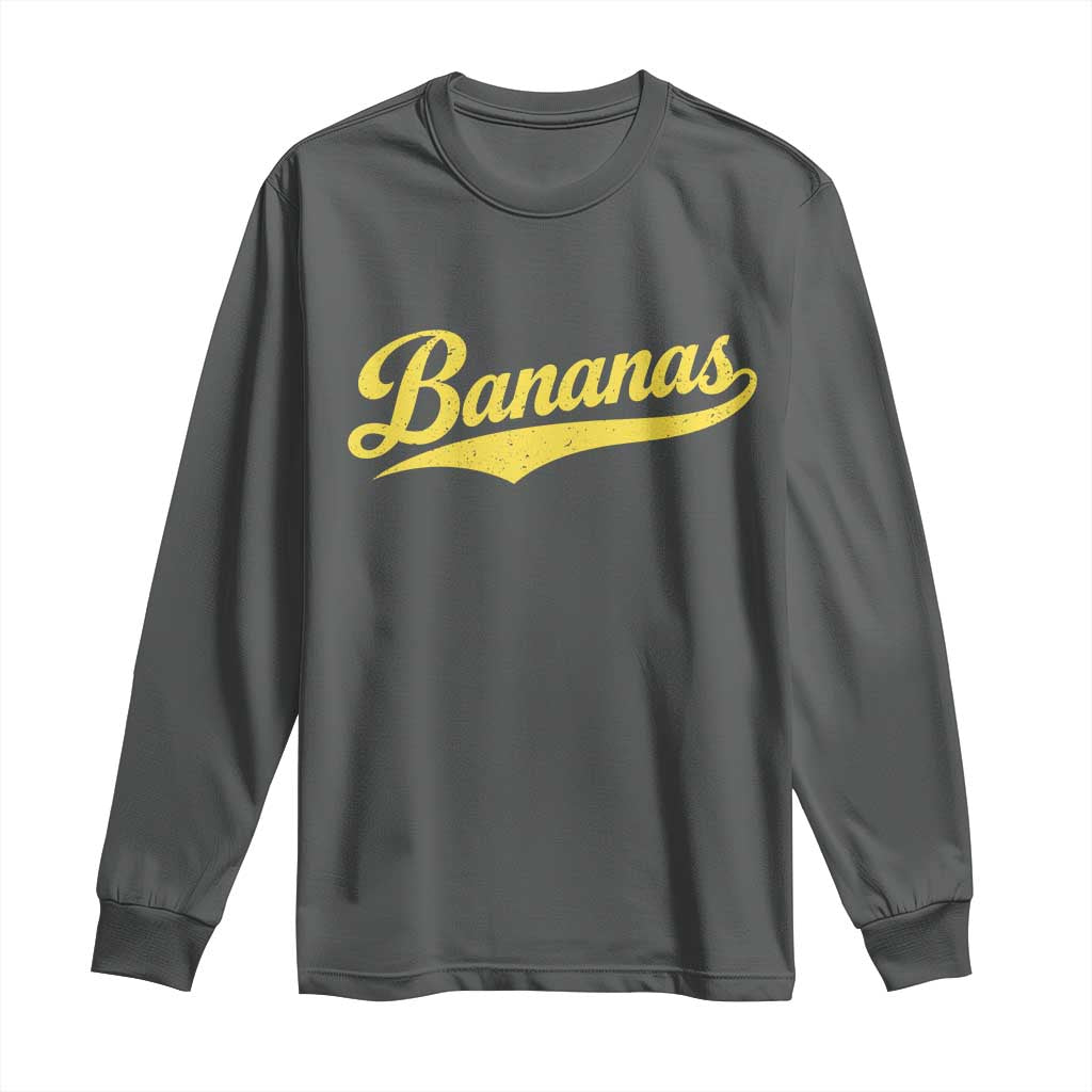 Bananas Retro Throwback Baseball Sport Lover Long Sleeve Shirt