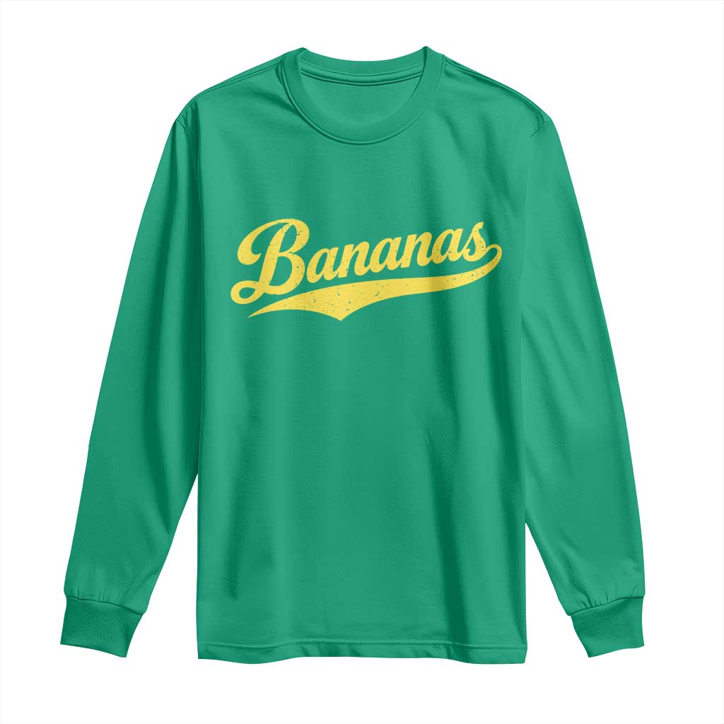 Bananas Retro Throwback Baseball Sport Lover Long Sleeve Shirt