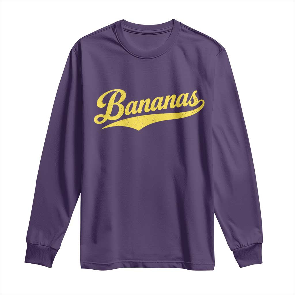 Bananas Retro Throwback Baseball Sport Lover Long Sleeve Shirt