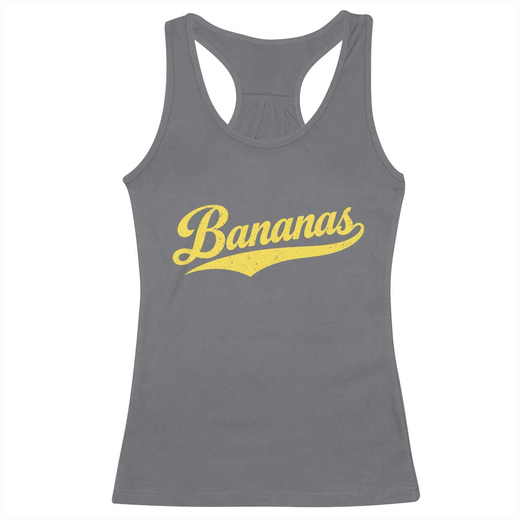 Bananas Retro Throwback Baseball Sport Lover Racerback Tank Top