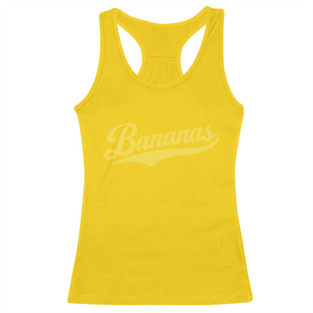 Bananas Retro Throwback Baseball Sport Lover Racerback Tank Top