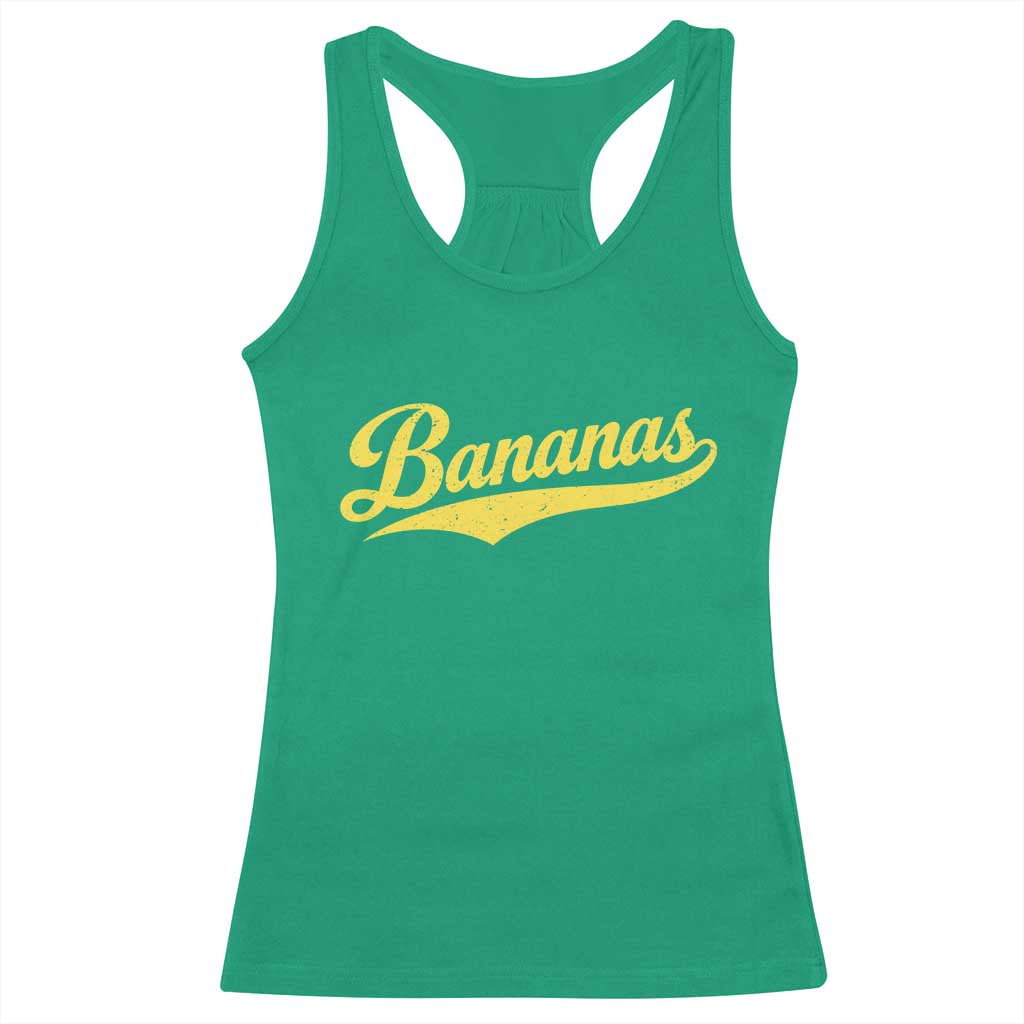 Bananas Retro Throwback Baseball Sport Lover Racerback Tank Top