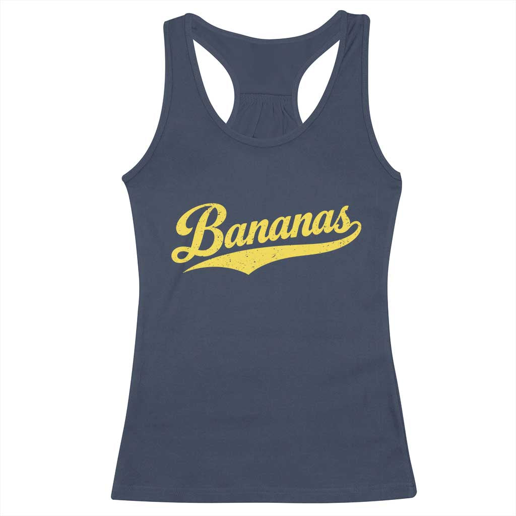 Bananas Retro Throwback Baseball Sport Lover Racerback Tank Top