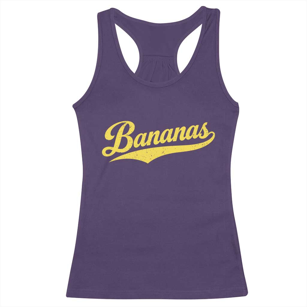 Bananas Retro Throwback Baseball Sport Lover Racerback Tank Top