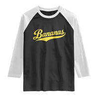 Bananas Retro Throwback Baseball Sport Lover Raglan Shirt