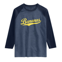 Bananas Retro Throwback Baseball Sport Lover Raglan Shirt