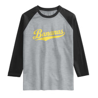 Bananas Retro Throwback Baseball Sport Lover Raglan Shirt