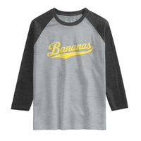 Bananas Retro Throwback Baseball Sport Lover Raglan Shirt