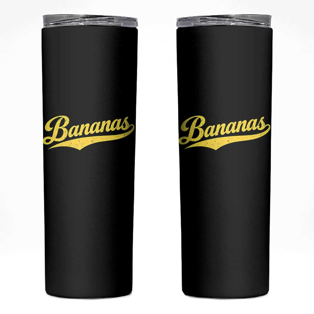Bananas Retro Throwback Baseball Sport Lover Skinny Tumbler