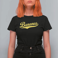 Bananas Retro Throwback Baseball Sport Lover T Shirt For Women