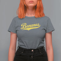 Bananas Retro Throwback Baseball Sport Lover T Shirt For Women