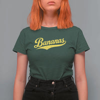 Bananas Retro Throwback Baseball Sport Lover T Shirt For Women