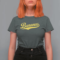 Bananas Retro Throwback Baseball Sport Lover T Shirt For Women