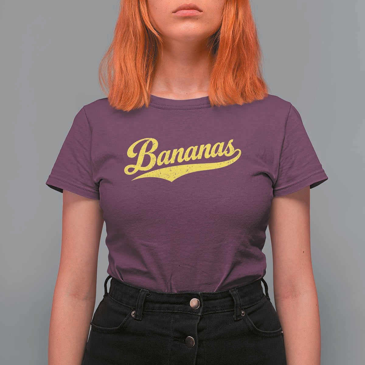 Bananas Retro Throwback Baseball Sport Lover T Shirt For Women
