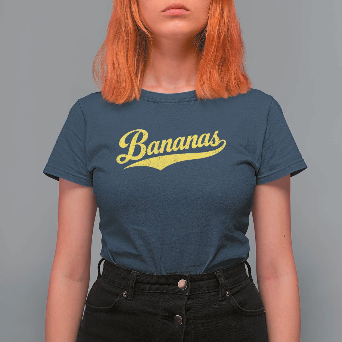 Bananas Retro Throwback Baseball Sport Lover T Shirt For Women