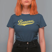 Bananas Retro Throwback Baseball Sport Lover T Shirt For Women