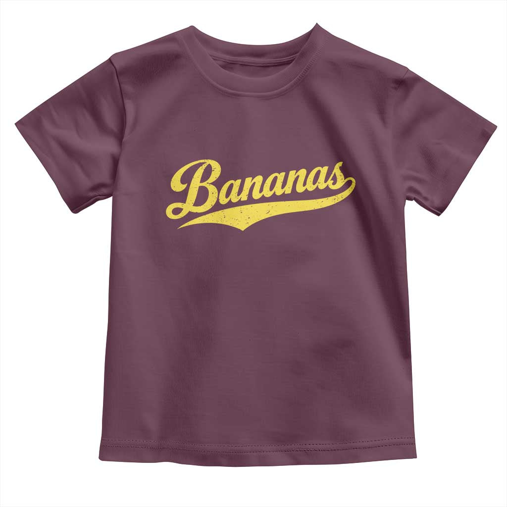 Bananas Retro Throwback Baseball Sport Lover Toddler T Shirt