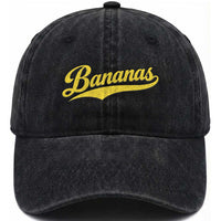 Bananas Retro Throwback Baseball Sport Lover Washed Cotton Baseball Cap