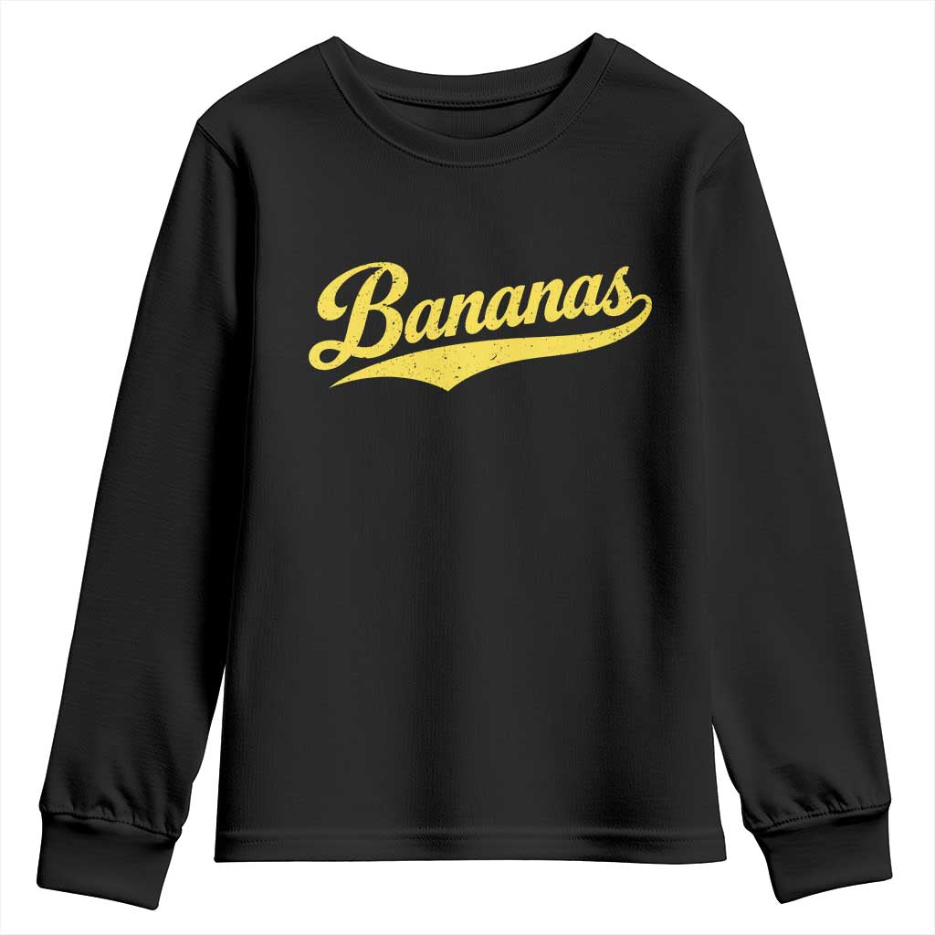 Bananas Retro Throwback Baseball Sport Lover Youth Sweatshirt