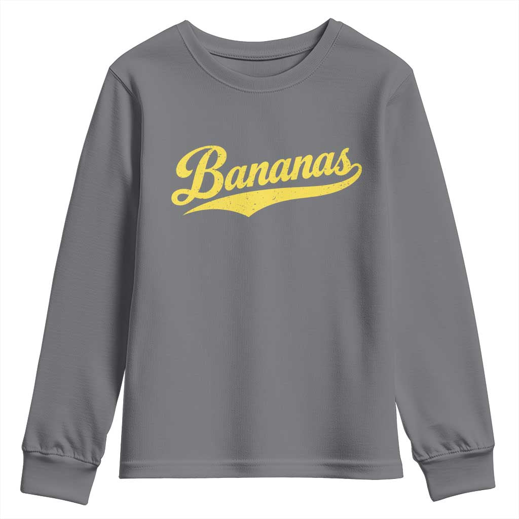 Bananas Retro Throwback Baseball Sport Lover Youth Sweatshirt