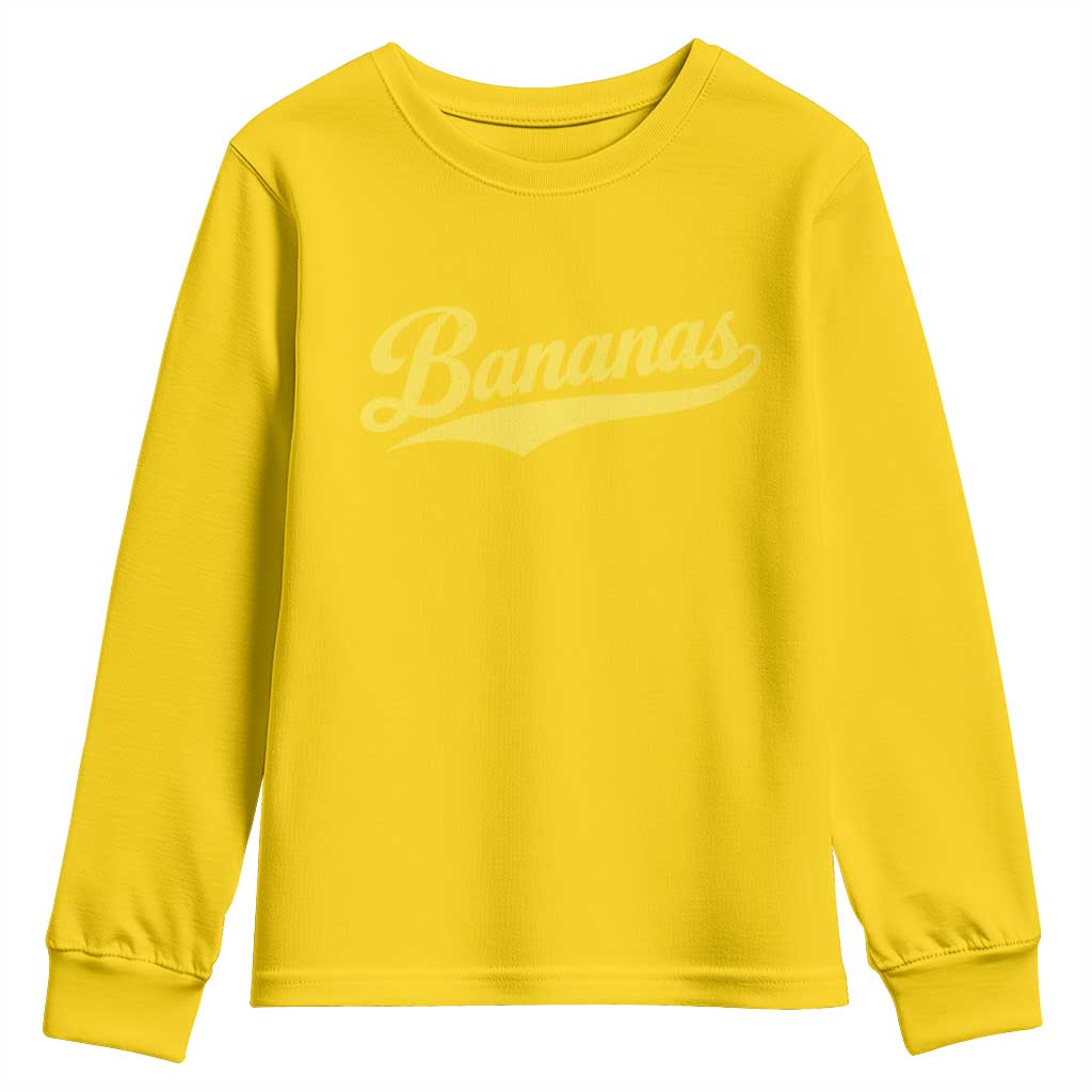Bananas Retro Throwback Baseball Sport Lover Youth Sweatshirt