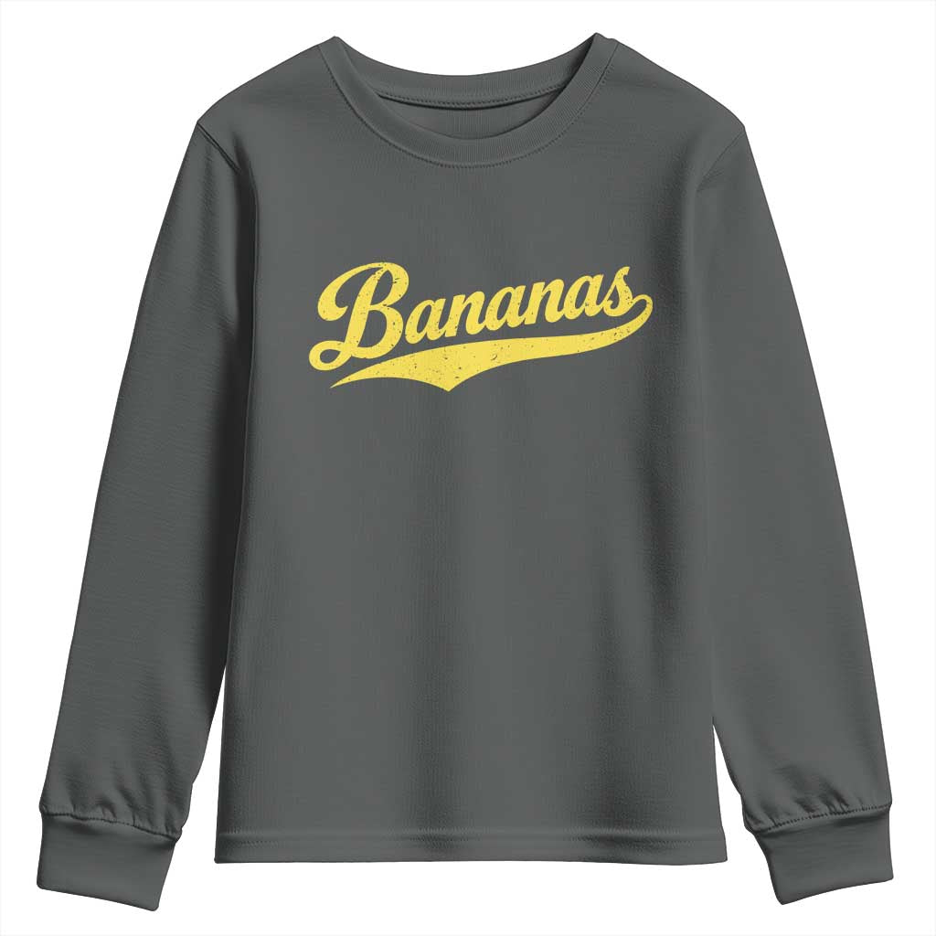 Bananas Retro Throwback Baseball Sport Lover Youth Sweatshirt