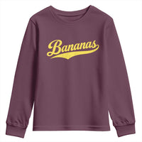 Bananas Retro Throwback Baseball Sport Lover Youth Sweatshirt