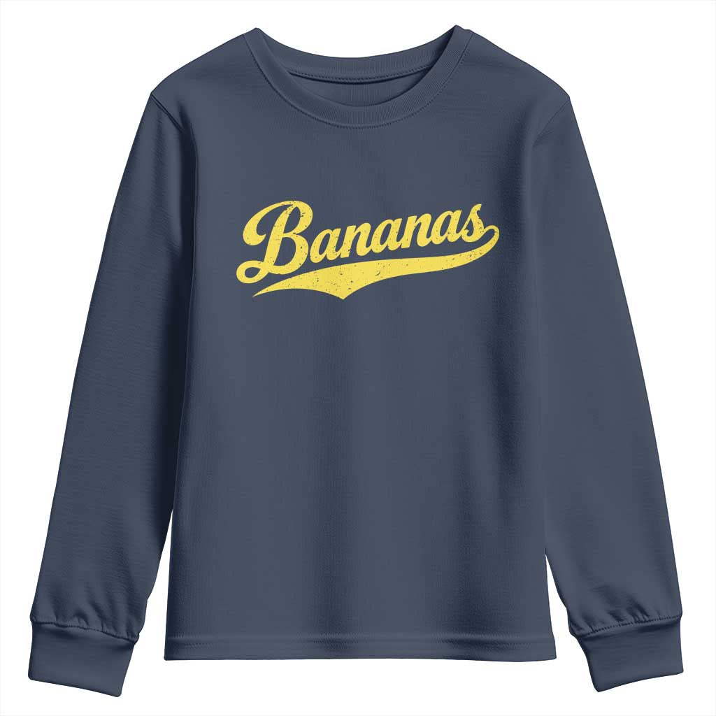 Bananas Retro Throwback Baseball Sport Lover Youth Sweatshirt