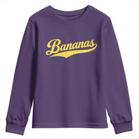 Bananas Retro Throwback Baseball Sport Lover Youth Sweatshirt