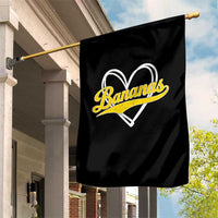 Bananas Vintage Heart Baseball Fan Game Day Garden Flag