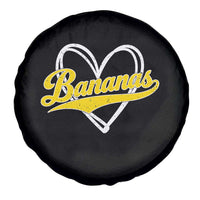 Bananas Vintage Heart Baseball Fan Game Day Spare Tire Cover