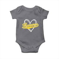 Bananas Vintage Heart Baseball Fan Game Day Baby Onesie