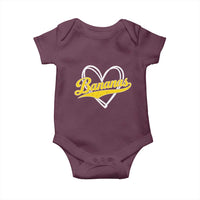 Bananas Vintage Heart Baseball Fan Game Day Baby Onesie