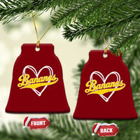 Bananas Vintage Heart Baseball Fan Game Day Ceramic Ornament