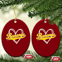 Bananas Vintage Heart Baseball Fan Game Day Ceramic Ornament