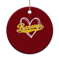 Bananas Vintage Heart Baseball Fan Game Day Ceramic Ornament