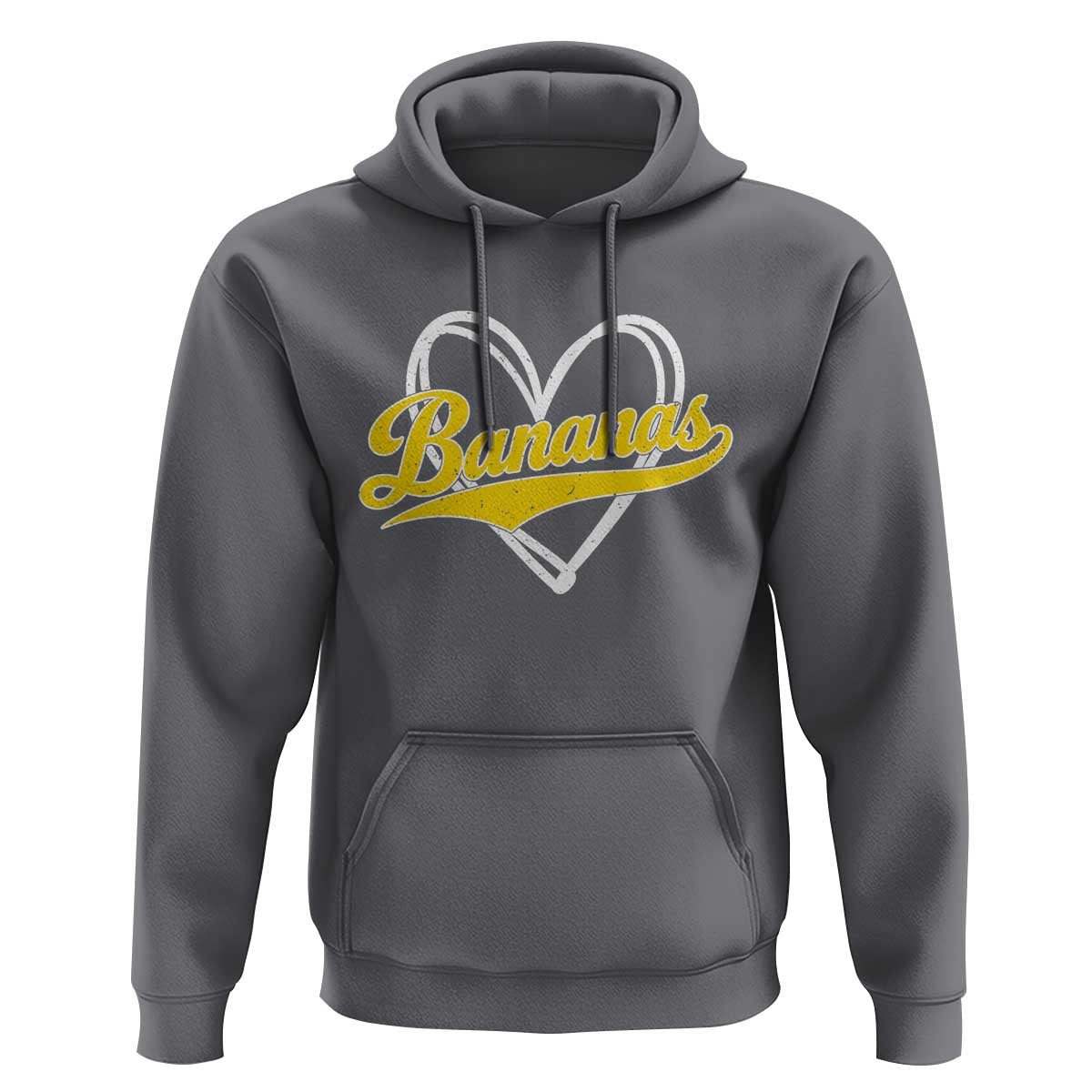 Bananas Vintage Heart Baseball Fan Game Day Hoodie
