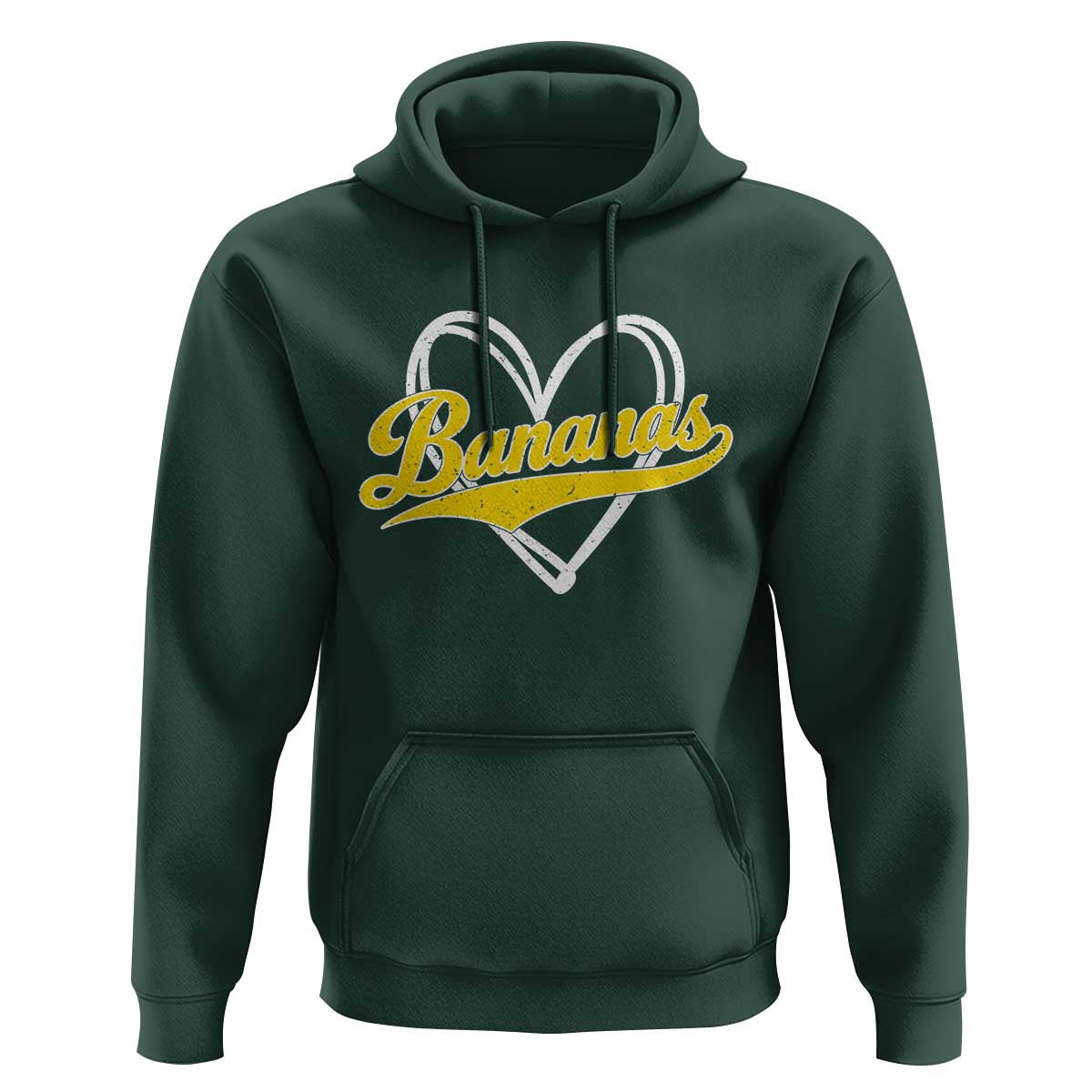 Bananas Vintage Heart Baseball Fan Game Day Hoodie
