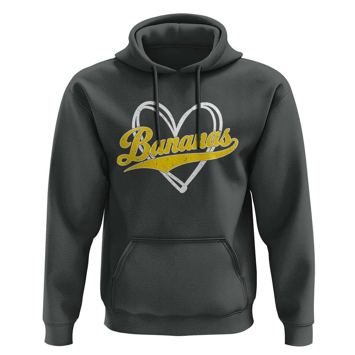 Bananas Vintage Heart Baseball Fan Game Day Hoodie