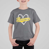 Bananas Vintage Heart Baseball Fan Game Day T Shirt For Kid