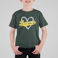 Bananas Vintage Heart Baseball Fan Game Day T Shirt For Kid