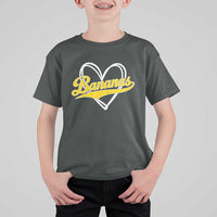 Bananas Vintage Heart Baseball Fan Game Day T Shirt For Kid
