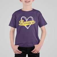 Bananas Vintage Heart Baseball Fan Game Day T Shirt For Kid