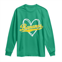 Bananas Vintage Heart Baseball Fan Game Day Long Sleeve Shirt