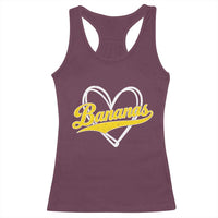 Bananas Vintage Heart Baseball Fan Game Day Racerback Tank Top