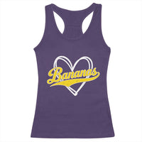 Bananas Vintage Heart Baseball Fan Game Day Racerback Tank Top