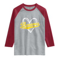 Bananas Vintage Heart Baseball Fan Game Day Raglan Shirt