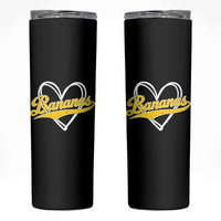 Bananas Vintage Heart Baseball Fan Game Day Skinny Tumbler