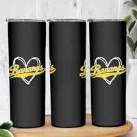 Bananas Vintage Heart Baseball Fan Game Day Skinny Tumbler